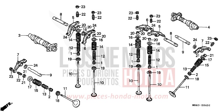 ARBRE A CAMES/SOUPAPE de Africa Twin SHASTA WHITE (NH138H) 1989